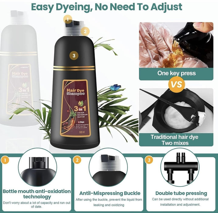 Champú permanente de 16.9 fl oz para el cabello castaño - Quierox - Tienda Online