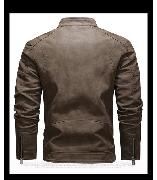 Chaqueta de cuero PU para hombre con solapa grande de lana - Quierox - Tienda Online