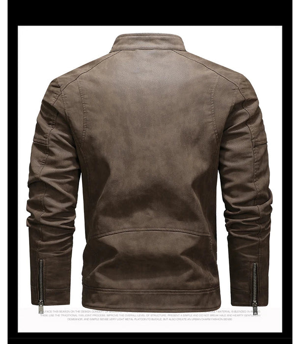 Chaqueta de cuero PU para hombre con solapa grande de lana - Quierox - Tienda Online
