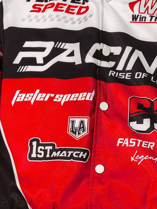 Chaqueta de punto gruesa con estampado de letras y números, de frente abierto, informa - Quierox - Tienda Online