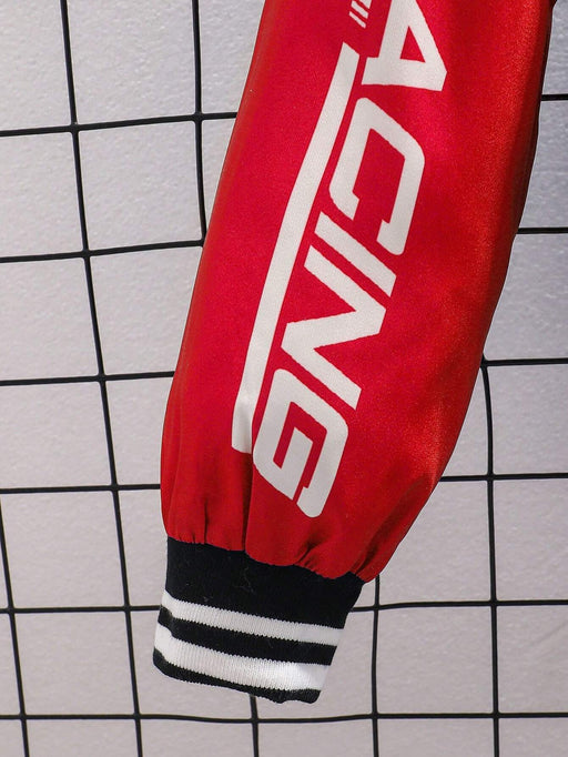 Chaqueta de punto gruesa con estampado de letras y números, de frente abierto, informa - Quierox - Tienda Online