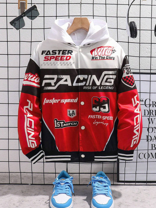 Chaqueta de punto gruesa con estampado de letras y números, de frente abierto, informa - Quierox - Tienda Online