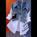 Chaqueta vaquera de dos piezas a rayas, estilo moderno, para mujer - Quierox - Tienda Online