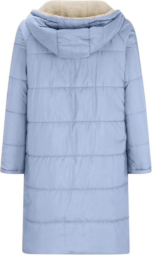 Chaquetas largas reversibles para mujer, forro polar grueso y cálido, chamarra térmico a la moda - Quierox - Tienda Online