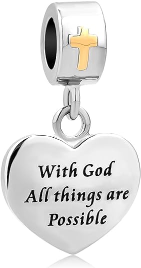 Charmed Craft - Cuenta de cruz religiosa con Dios Todas las cosas son posibles - Quierox - Tienda Online