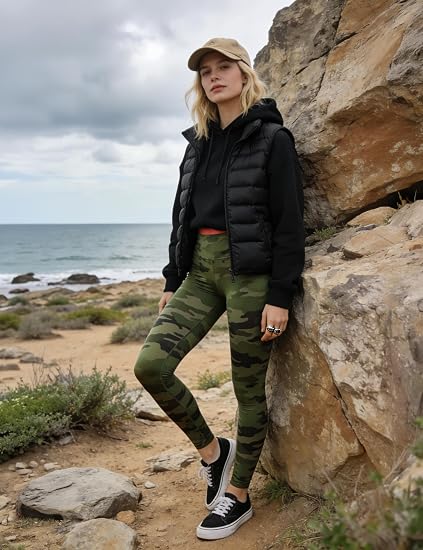 CHARMKING Leggings de cintura alta para mujer, control de abdomen suave con estampado militar - Quierox - Tienda Online