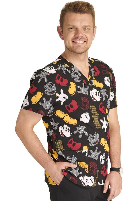 Cherokee Disney Blusa Médica Mickey Mouse Tooniforms Para Hombres Cuello en V - Quierox - Tienda Online