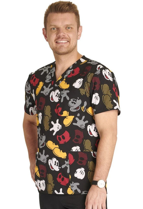 Cherokee Disney Blusa Médica Mickey Mouse Tooniforms Para Hombres Cuello en V - Quierox - Tienda Online
