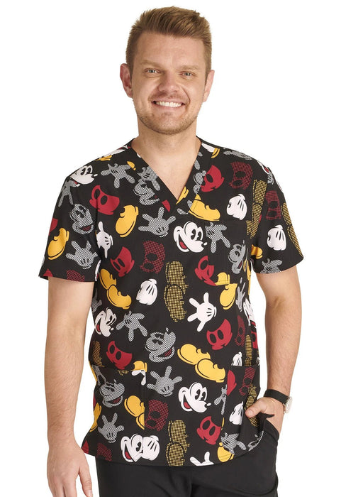 Cherokee Disney Blusa Médica Mickey Mouse Tooniforms Para Hombres Cuello en V - Quierox - Tienda Online