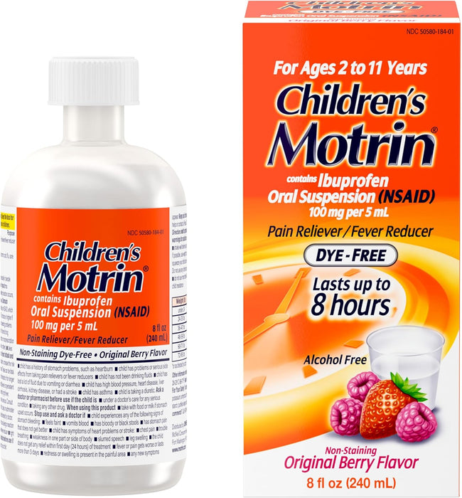 Children's Motrin Suspensión oral 100 mg medicina de ibuprofeno, reductor de fiebre - Quierox - Tienda Online