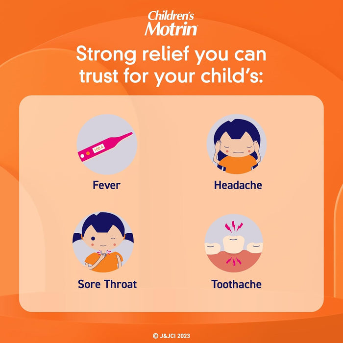 Children's Motrin Suspensión oral 100 mg medicina de ibuprofeno, reductor de fiebre - Quierox - Tienda Online