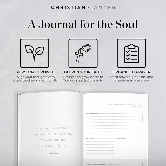 Christian Planner Diario de oración diario, 6 meses sin fecha: Inspira tu conexión con el Señor - Quierox - Tienda Online