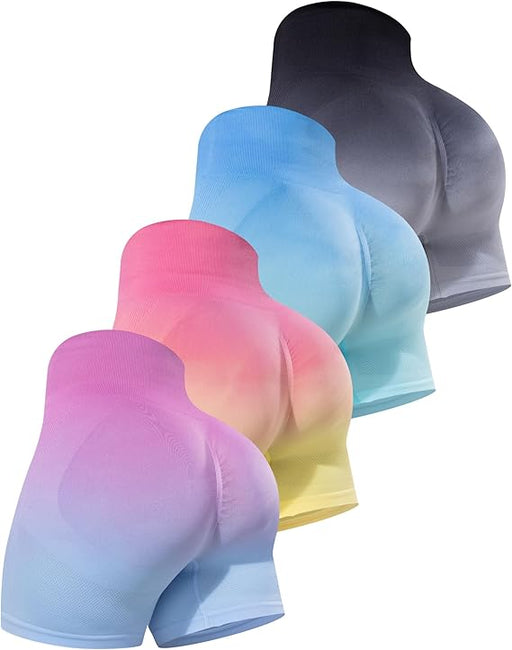 CHRLEISURE - Pantalones cortos deportivos para mujer (4 unidades), cintura alta, realzadores de glúteos, sin costuras - Quierox - Tienda Online