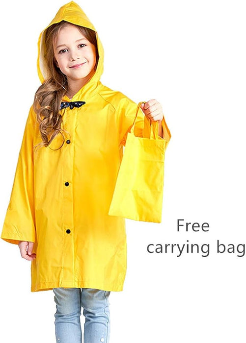Chubasquero amarillo con capucha para niños, ideal para niñas y niños pequeños - Quierox - Tienda Online