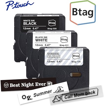 Cinta adhesiva Brother P-Touch Btag, BTAG3M01, de 0.47 pulgadas por 13.1 pies paquete de 3 - Quierox - Tienda Online