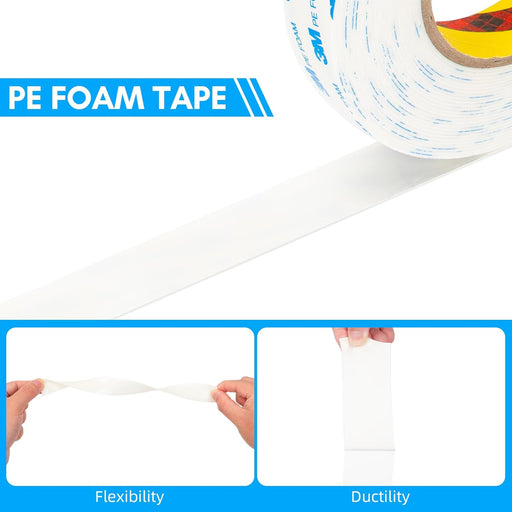 Cinta adhesiva de doble cara 3M de 10mm x 5mm, de espuma de PE, blanca, 1600T - Quierox - Tienda Online