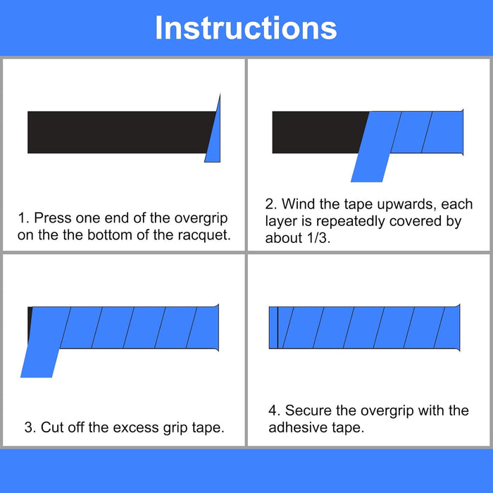 Cinta de agarre para raqueta de tenis de poliuretano con ranura redonda antideslizante que absorbe el sudor, 6 piezas - Quierox - Tienda Online