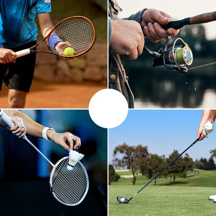 Cinta de agarre para raqueta de tenis de poliuretano con ranura redonda antideslizante que absorbe el sudor, 6 piezas - Quierox - Tienda Online