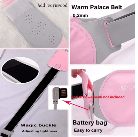 Cinturón ajustable para mantener el calor, almohadilla de calor Menstrual, calefacción eléctrica USB - Quierox - Tienda Online
