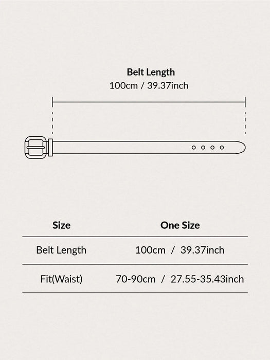 Cinturón con hebilla cuadrada y decoración con ojales - Quierox - Tienda Online