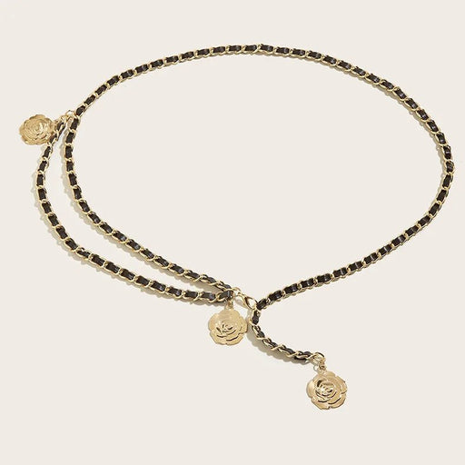 Cinturon de cadena de Metal de alta calidad para mujer, con colgante de flor - Quierox - Tienda Online