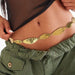 Cinturón de cadena dorado para mujer, de Metal punk con hoja de vaquera - Quierox - Tienda Online