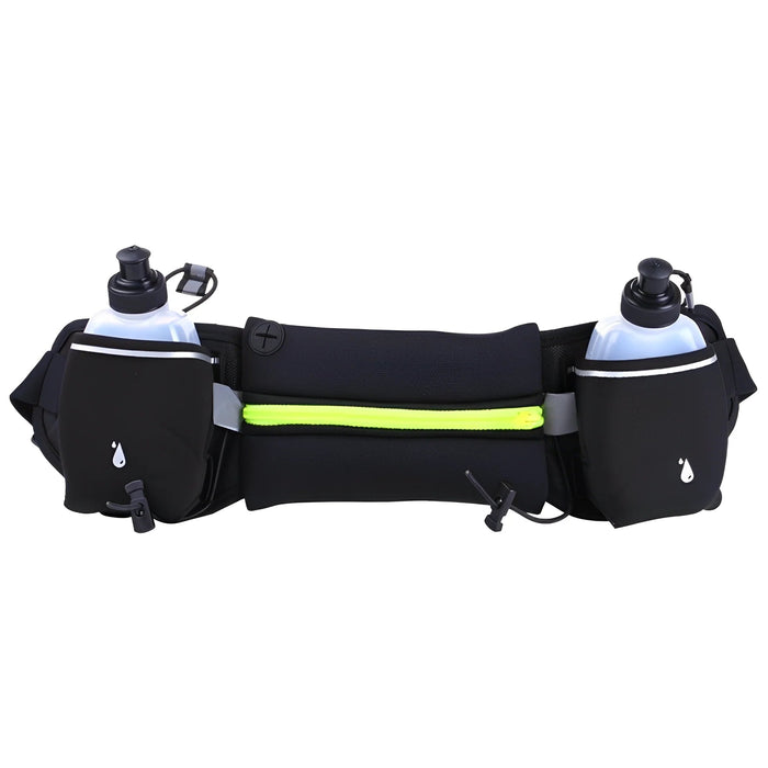 Cinturón de hidratación ajustable con dos botellas de agua de 500ml - Quierox - Tienda Online