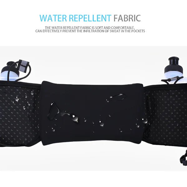 Cinturón de hidratación ajustable con dos botellas de agua de 500ml - Quierox - Tienda Online