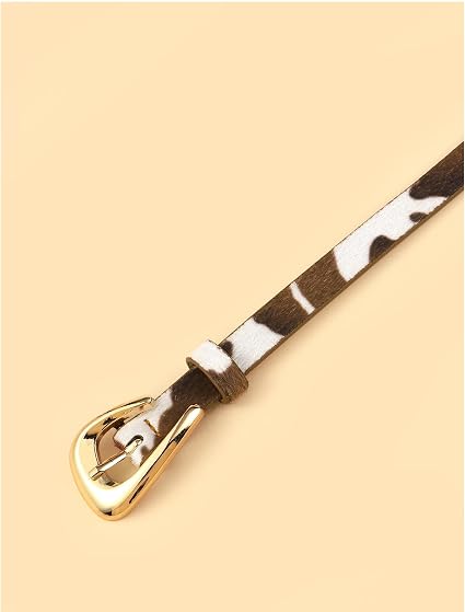 Cinturón fino y ajustado para mujer y niña, con estampado de vaca - Quierox - Tienda Online