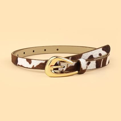 Cinturón fino y ajustado para mujer y niña, con estampado de vaca - Quierox - Tienda Online