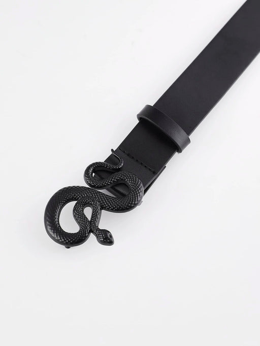 Cinturón versátil con hebilla de serpiente negra y rayas de cebra para hombre. - Quierox - Tienda Online