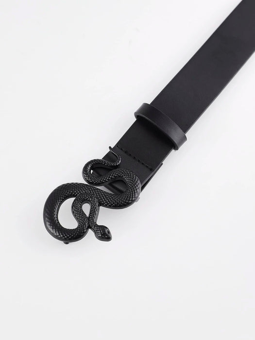 Cinturón versátil con hebilla de serpiente negra y rayas de cebra para hombre. - Quierox - Tienda Online