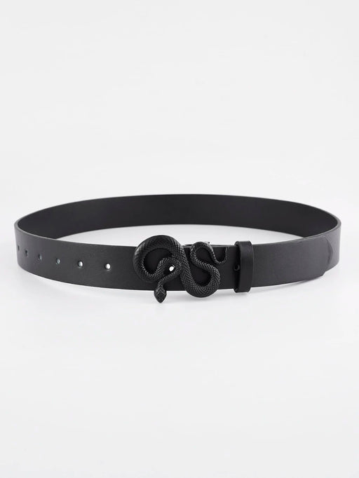 Cinturón versátil con hebilla de serpiente negra y rayas de cebra para hombre. - Quierox - Tienda Online