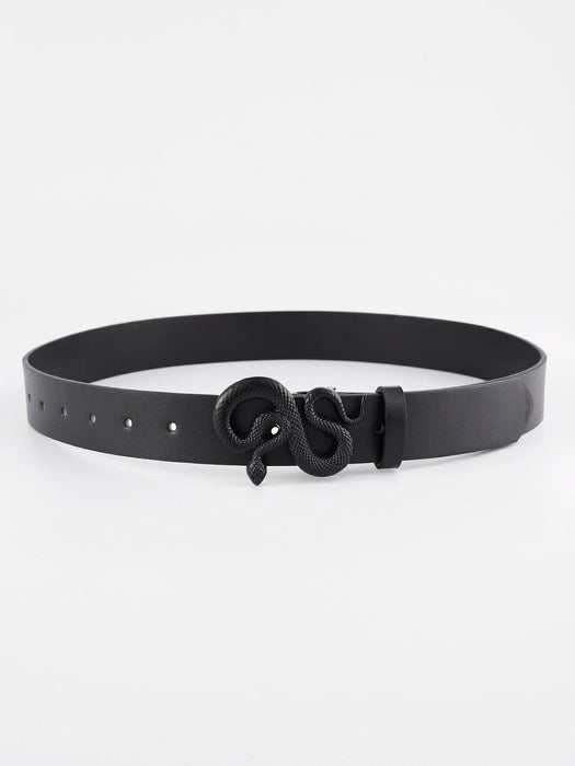 Cinturón versátil con hebilla de serpiente negra y rayas de cebra para hombre. - Quierox - Tienda Online