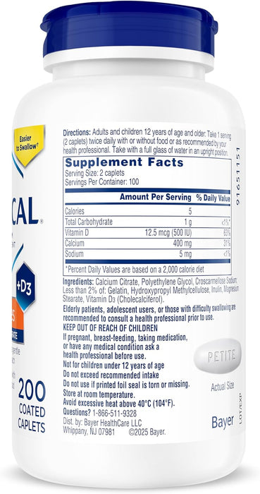 Citracal Petites con Vitamina D3, BAYER - Quierox - Tienda Online