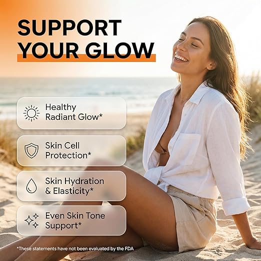 CLEAN Gomitas bronceadoras Sunless Glow con licopeno, betacaroteno 60 unidades - Quierox - Tienda Online