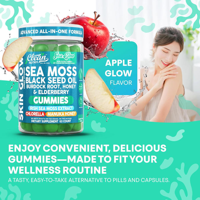 Clean Nutra Gomitas de Musgo Marino Aceite de Semilla Negra Crecimiento del Cabello - Quierox - Tienda Online