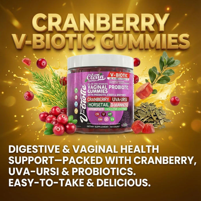 Clean Nutraceuticals Probióticos Vaginales para Mujeres Gomitas con Arándano Rojo - Quierox - Tienda Online