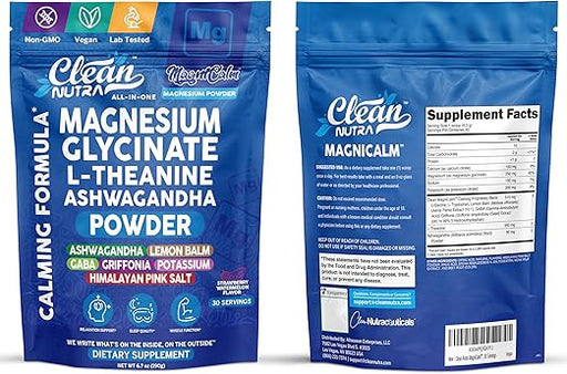 CLEAN Suplemento en polvo de glicinato de magnesio + L - teanina - Quierox - Tienda Online