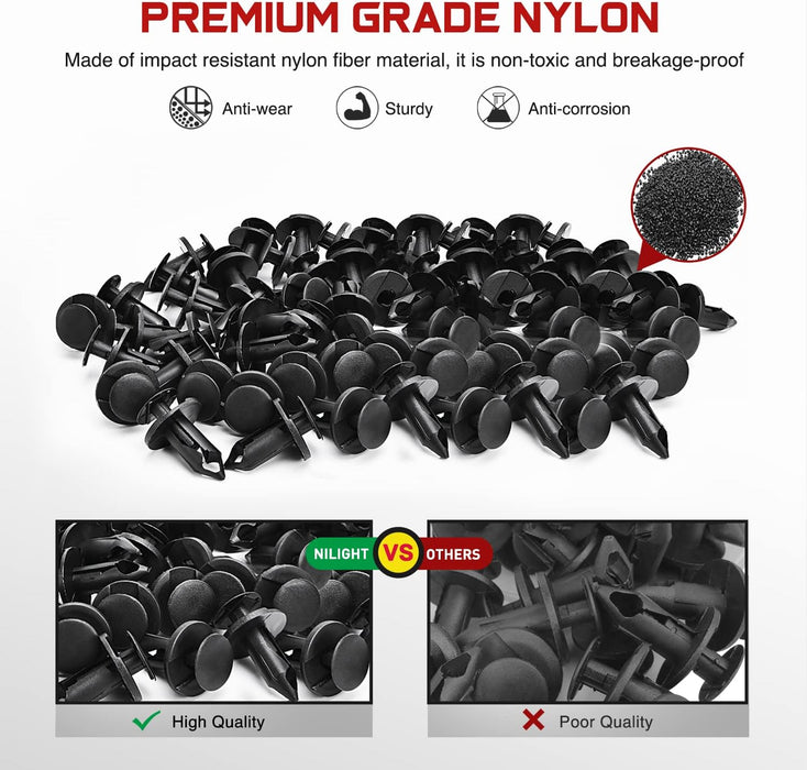 Clips de remache para parachoques Nilight de 40 piezas - Quierox - Tienda Online