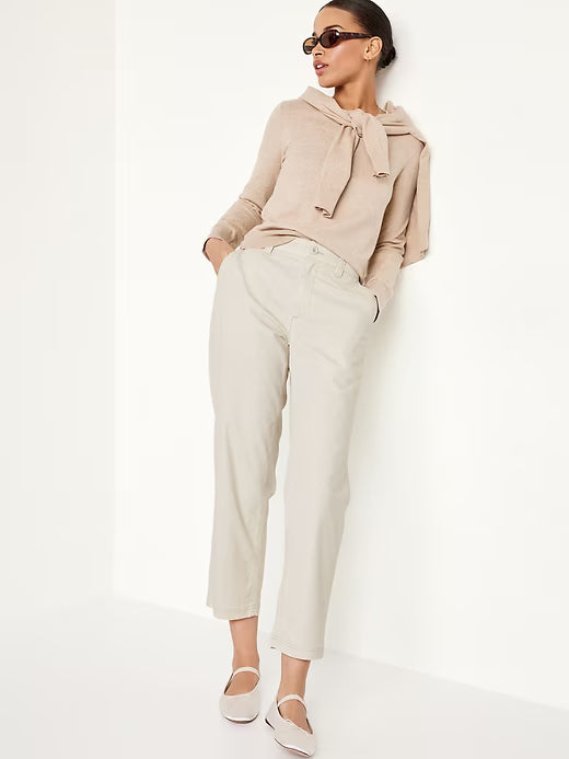 Old Navy Pantalones rectos y cónicos chinos OGC de cintura alta