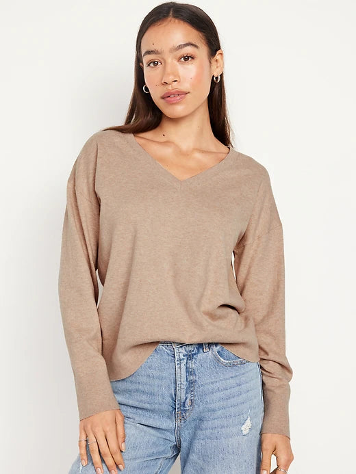 Jersey de cuello en V holgado SoSoft Lite, Old Navy