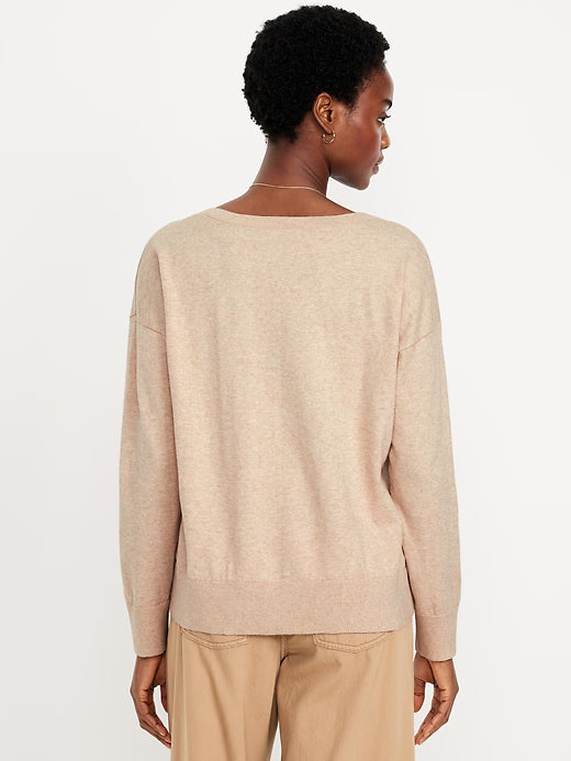 Jersey de cuello en V holgado SoSoft Lite, Old Navy