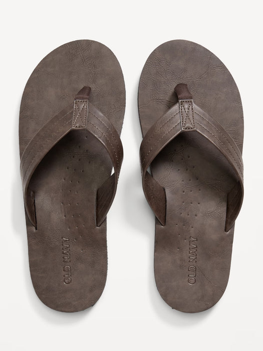 Old Navy Sandalias tipo chanclas de piel sintética para hombre