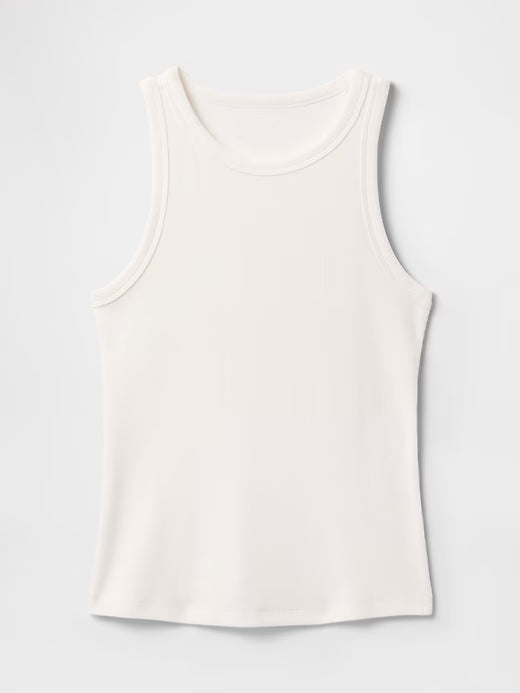 GAP Moderna camiseta sin mangas con cuello halter y canalé