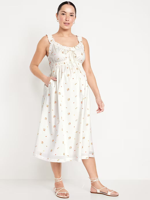 OLD NAVY Vestido de maternidad sin mangas, ajustado y con vuelo