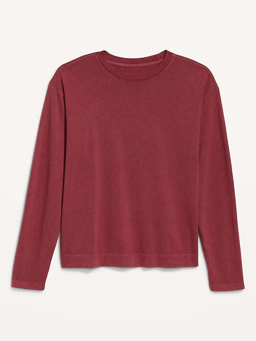 OLD NAVY Camiseta manga larga vintage de cuello redondo