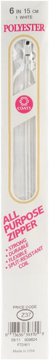 Coats Thread & Zippers F7206 - WHT - Cremallera de plástico multiusos, 6 pulgadas, color blanco - Quierox - Tienda Online