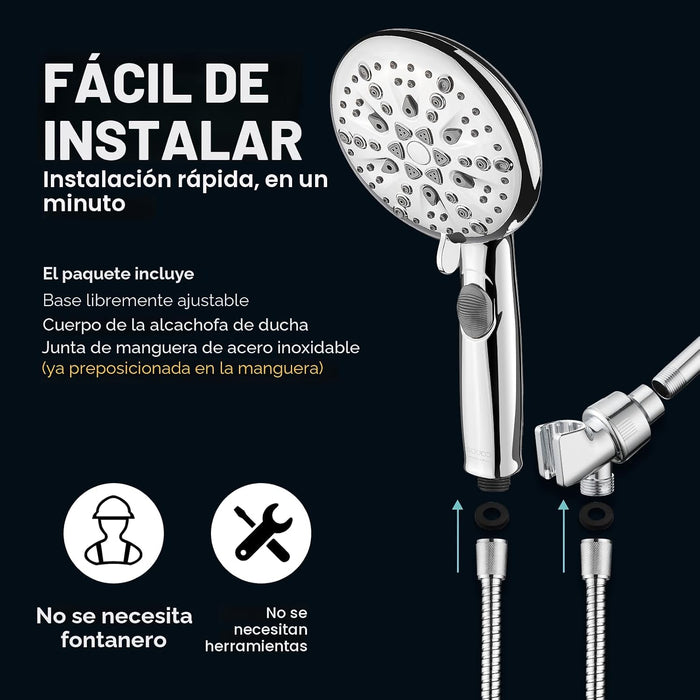 Cobbe Cabezal de ducha de 9 funciones con rociador eléctrico integrado - Quierox - Tienda Online