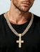 Colgante de cruz de aleación con joyas para hombre, cadena de diamantes, estilo hip hop - Quierox - Tienda Online